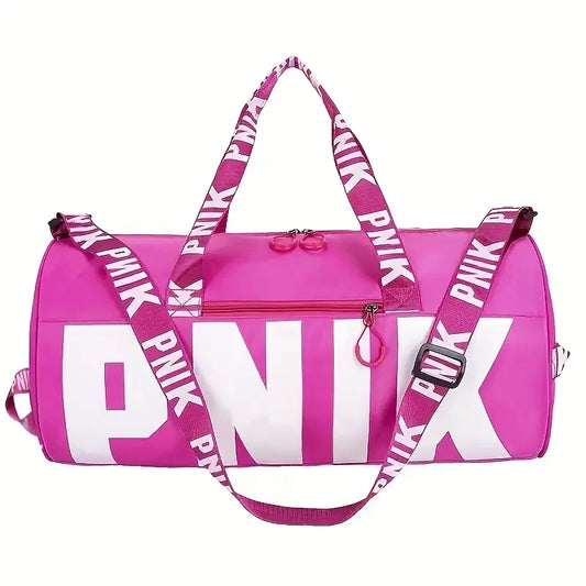 PINK Letter-Print Gym Bag