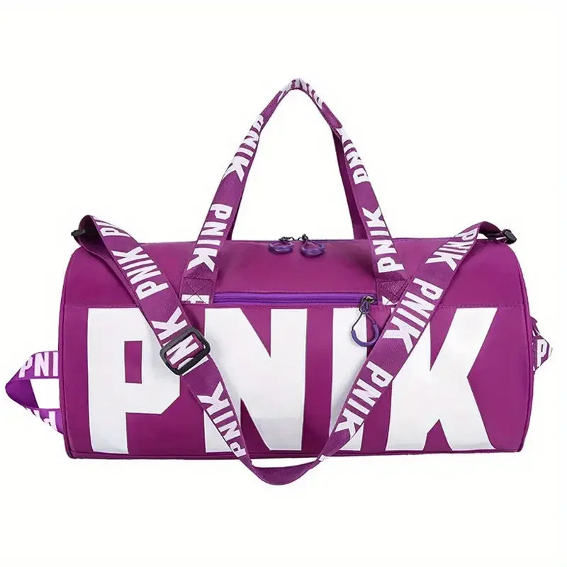 PINK Letter-Print Gym Bag