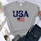 USA Letters American Flag Stars and Stripes Printed Women T-Shirts Street Hip Hop Tee Clothing Summer Breathable Tshirt Female