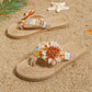 Women's fashion trend accessory Sunflower anti-slip wear soft sole flat flip flops