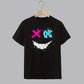 2024 Summer Men's New Fashion Smiley Digital Printing Short-Sleeved T-Shirt Loose Casual Daily Personality Street Hip-Hop Tops