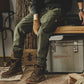 Jereno Retro Army Green Plus Size Abrasion Resistant Cargo Pants