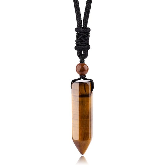 Men's Mali Necklace - Polished Stone Wolf-Shark Tooth
