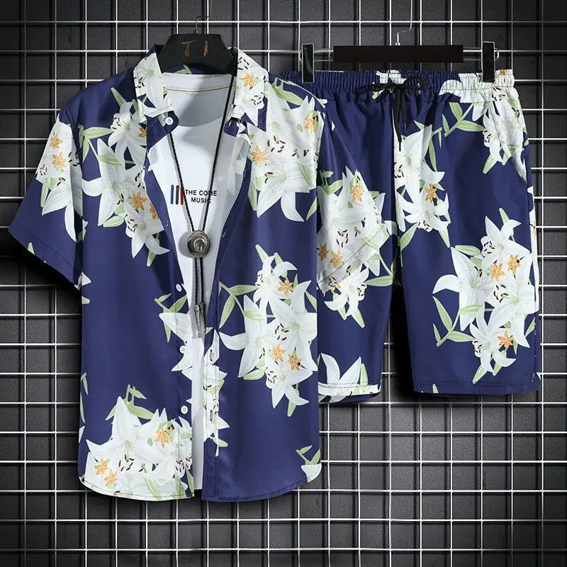 Y2K 2pc Hawaiian Beach Set - Men's