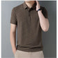 High end brand polo shirt short sleeved men's light luxury embossed top silk cool casual 2024 summer breathable lapel T-shirt