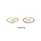 2pcs Trendy Gold Color Heart Zircon Rings Set For Women Luxury Fashion Elegant Twist Rings 2023 New Gifts And Party Jewelry