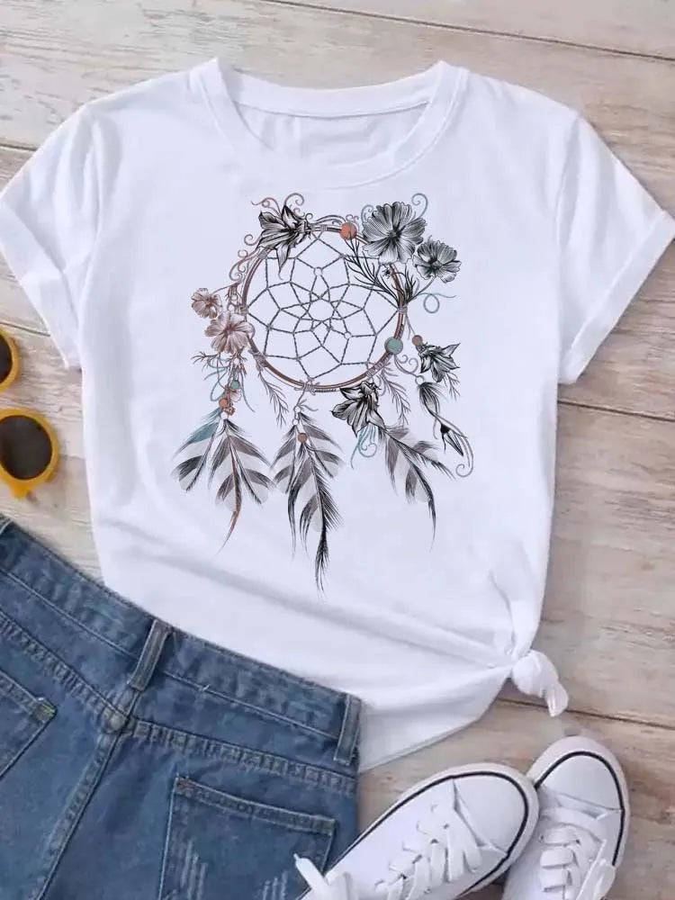 Y2K Dreamcatcher Graphic T-Shirts - Women's