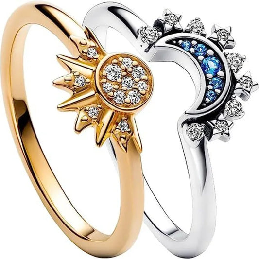 Everyday Moon & Sun 2pc Ring Set