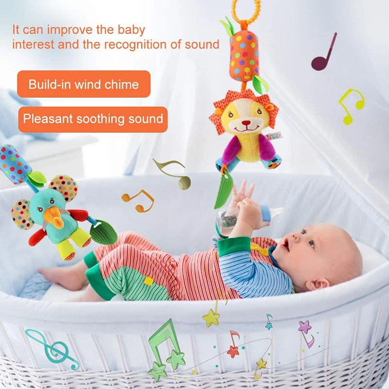 Baby Crib Hanging Rattles Toys Car Seat Toy Soft Mobiles Stroller Crib Cot Spiral Toy Pram Hanging Dolls for Babies Newborn Gift