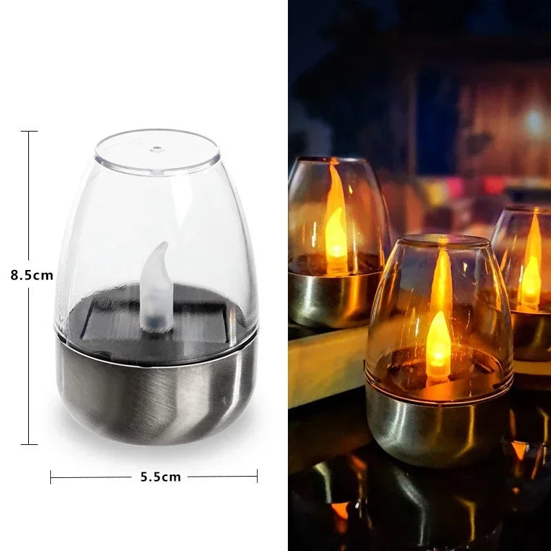 LED Flameless Solar Candle - Rechargeable