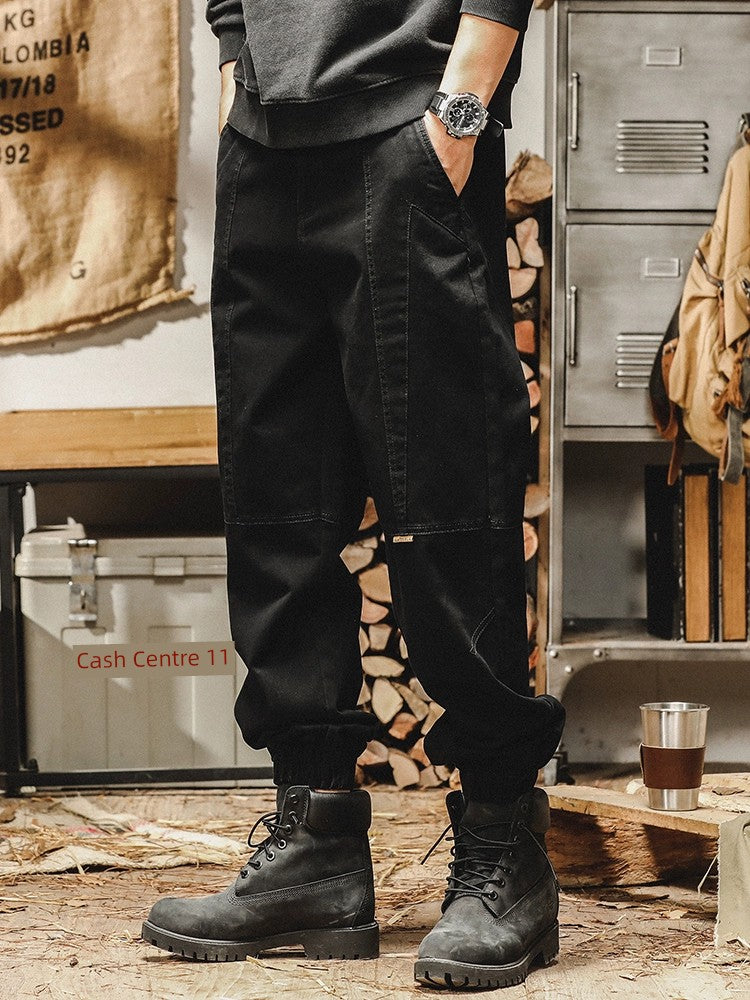 Heavy American Retro Spring and Autumn Loose Straight Cargo Pants