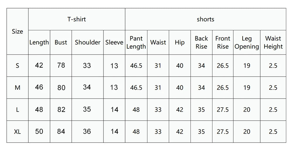 Summer Women Slim-fit T-Shirts & Shorts 2 Pieces Set Simple Hearts Pattern Prints Crop Tops Fashion High Elastic Soft Clothes