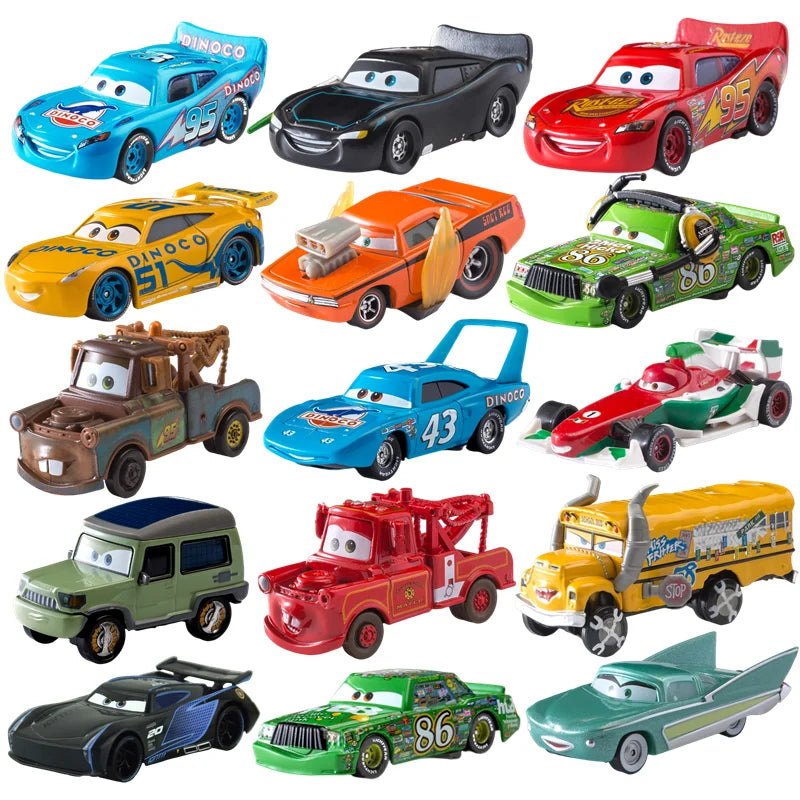 Cars Disney Pixar Cars Lightning McQueen 1:55 Alloy Metal Model Car Toy Mater Sheriff Metal Toys Vehicles Boy Children Gifts