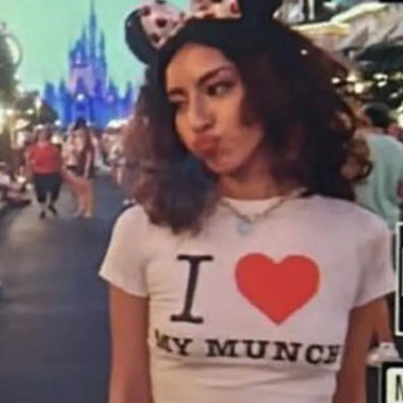 Fast Fashion "I Love My Munch" Crop Top