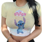 Stitch Graphic Crop Tops