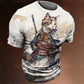 Y2K Samurai Wolf Graphic T-Shirts - Men