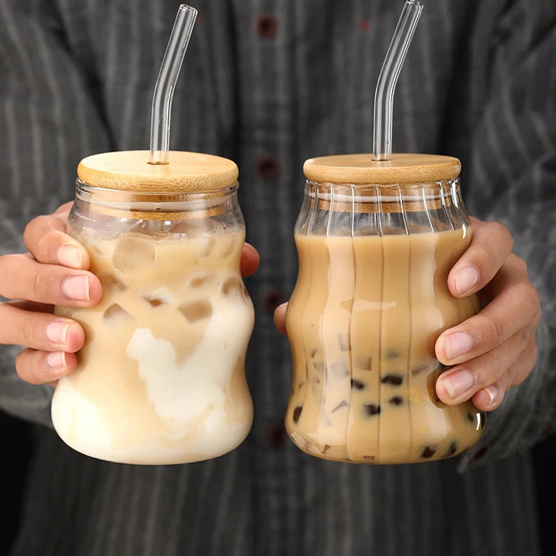 Mali Cups - Striped Exotic Mason Jar Cup w/ Lid & Straw