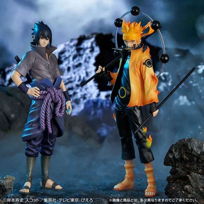 20cm Bandai Naruto Anime Figure Shippuden Uchiha Sasuke Hatake Kakashi Namikaze Minato Action Figure Collection Model Toys Gifts