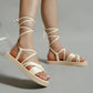 Women's fashion trend anti-slip wear-resistant comfortable soft soled cloth strap flat sandals