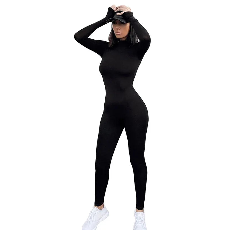 Women's Long Sleeve High-Elastic Jumpsuit