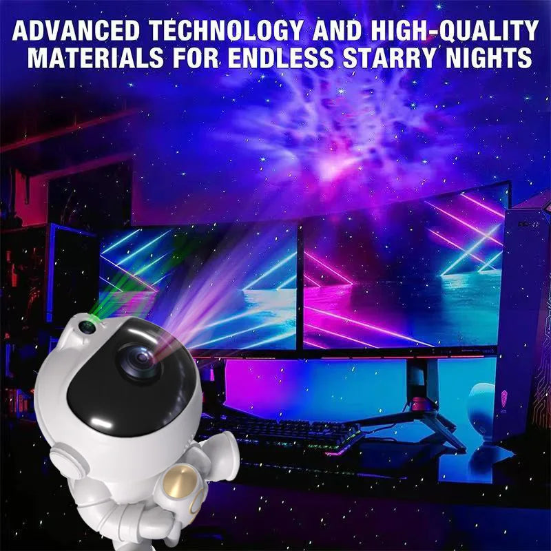 Rocket Astronaut LED Star Galaxies Projector Night Light Starry Sky Porjectors Lamp For Decoration Bedroom Room Decor Kids Gift