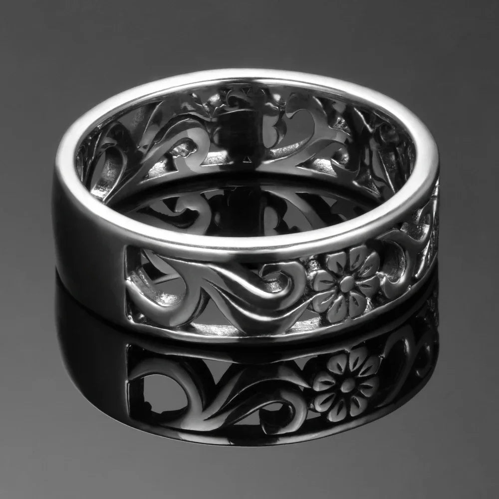 925 Silver Vintage Flower Band