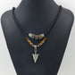 Men's Mali Necklace - Stacked Leather-Roped Polished Arrowhead