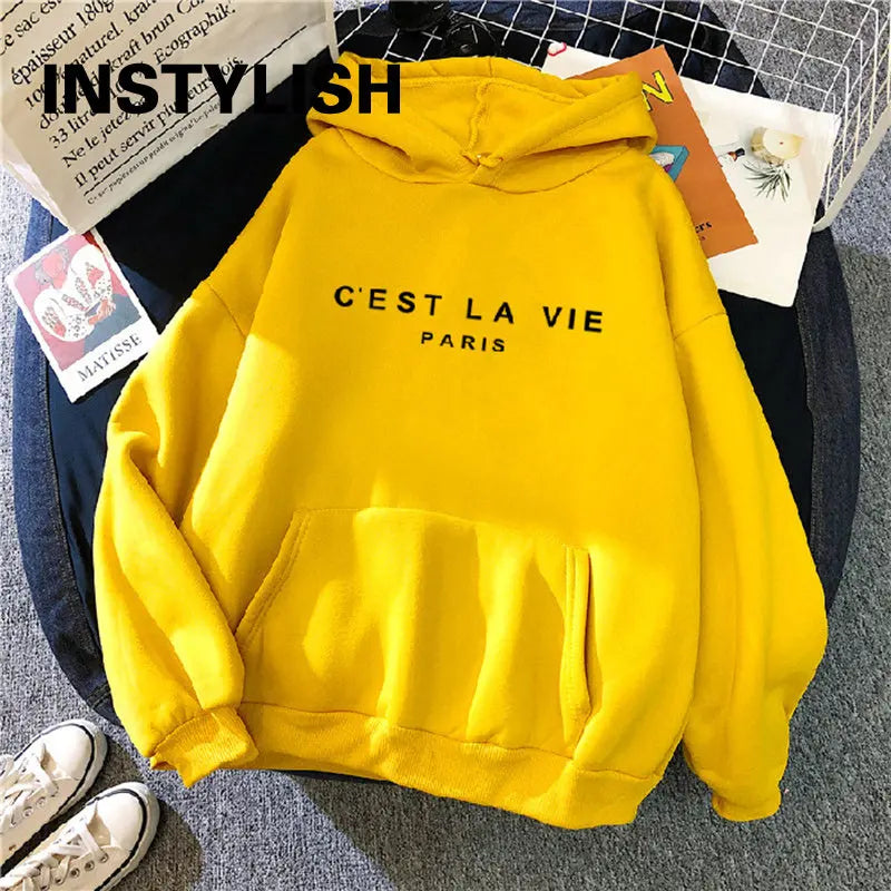 Everyday C'est La Vie Print Hoodie