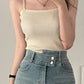 2024 Casual Women Halter Crop Tops Summer Sleeveless Camis Backless Strap Tank Top Slim Solid Short Female Tube Cropped Vest