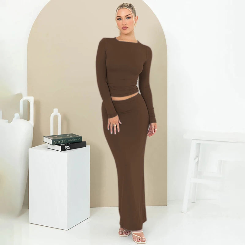 Everyday Long-Sleeve & Skirt Dress - 2pc Set