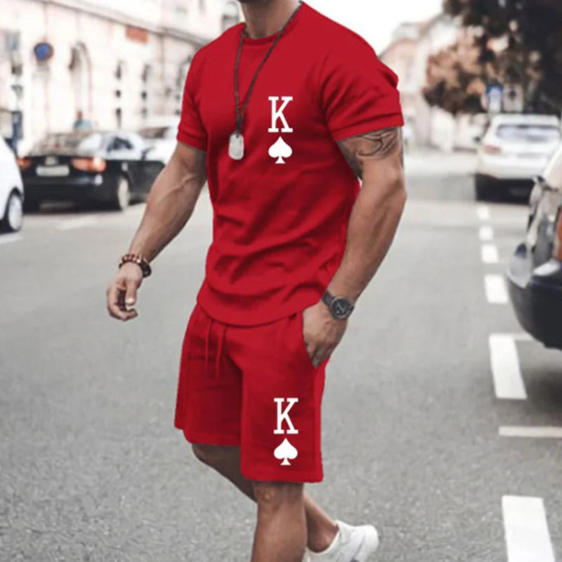 Y2K King of Spades Men's T Shirt And Shorts Set