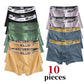 10Pcs/Men's Underwear Fashion Underwear High Stretch Boxer Shorts Breathable Soft Men's Shorts Comfortable Plus SizeL-4XL