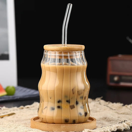 Mali Cups - Striped Exotic Mason Jar Cup w/ Lid & Straw