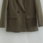 PB&ZA2024 autumn new women's fashionable and casual temperament versatile solid color lapel long sleeved suit jacket