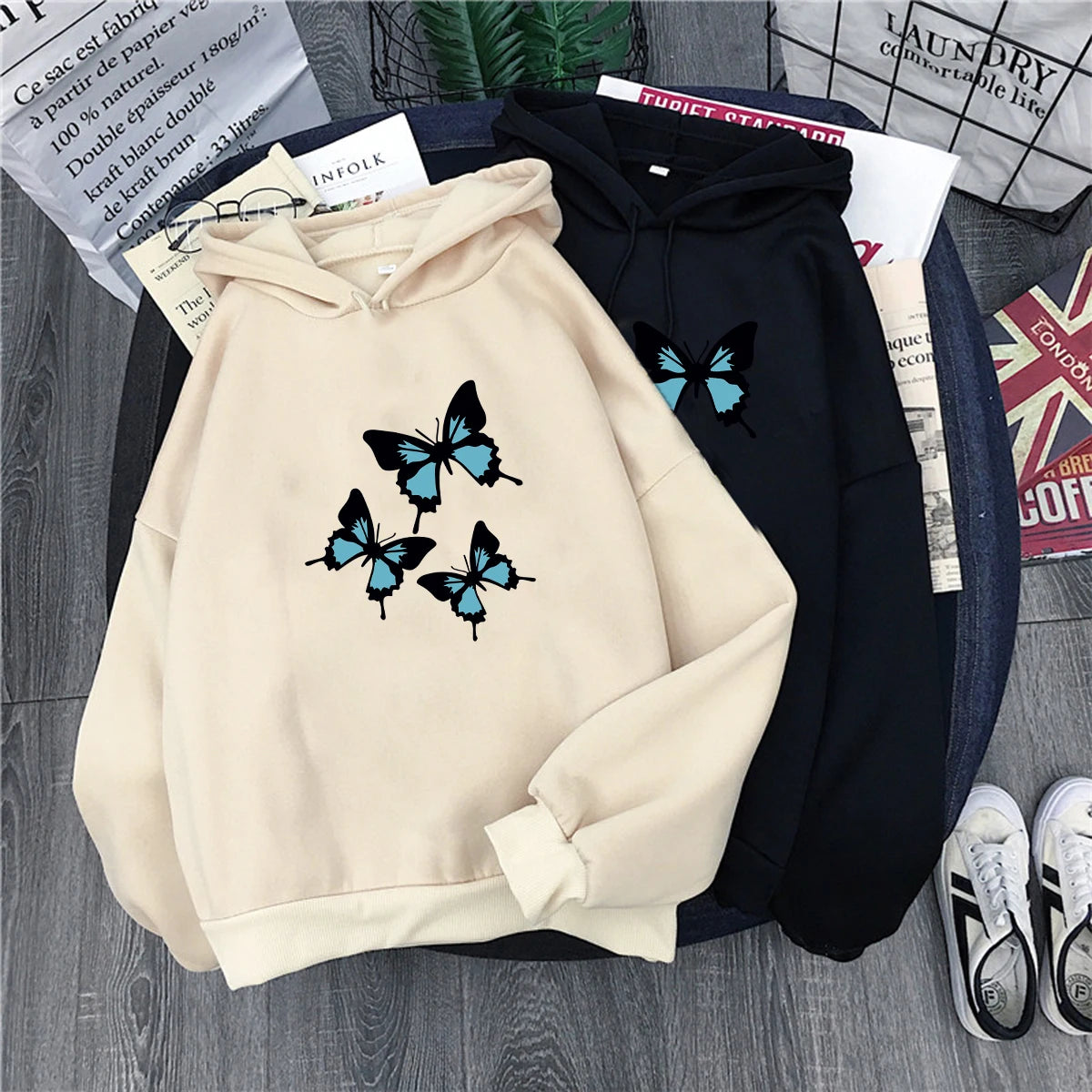 Y2K Butterfly Graphic Hoodie