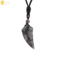 Men's Mali Necklace - Polished Stone Wolf-Shark Tooth