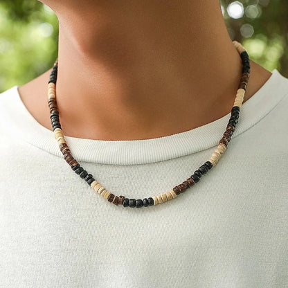 Men's Mali Necklace - Wooden Bead