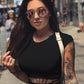 2022 Summer Women Black Short T-Shirts Sexy Crop Tops Short Sleeve Bandage Tee Tops Female Shirts