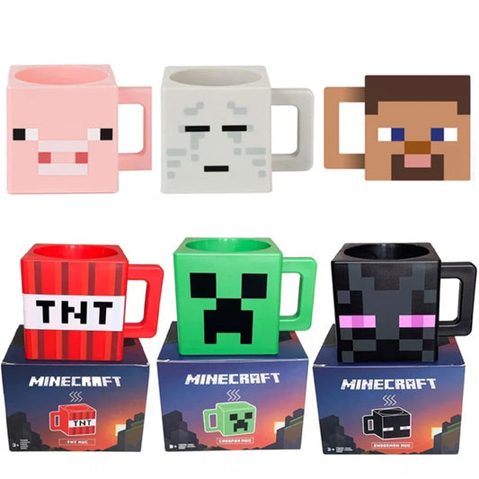 Hot Minecraft 3D Cup 230ml Capacity TNT Cookie Wear Block Grass Pink Pig and Horse  Alex Novelty