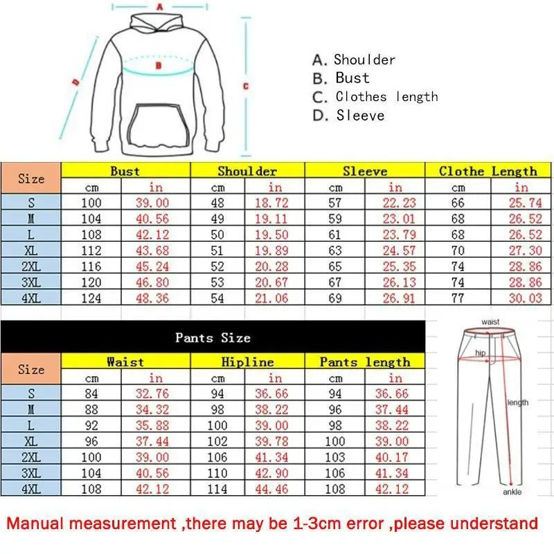 Autumn and Winter Jogging Suits for Men Striped Hoodie+Pants Casual Tracksuit Male Sportswear Gym Casual Clothing Sweat Suit New