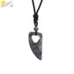 Men's Mali Necklace - Polished Stone Wolf-Shark Tooth