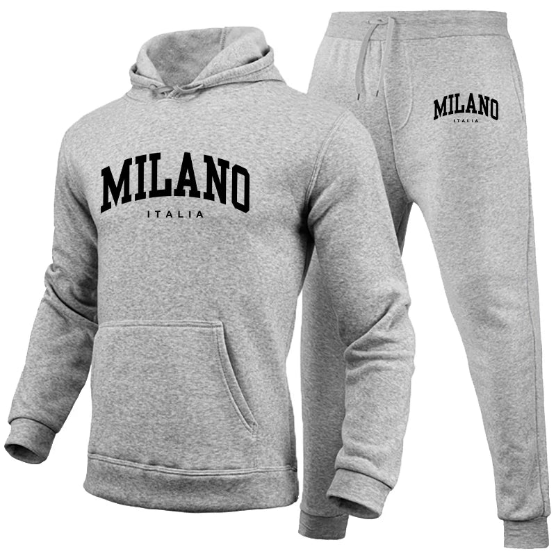 MILANO - All Grey Letter-Print Set - Men's