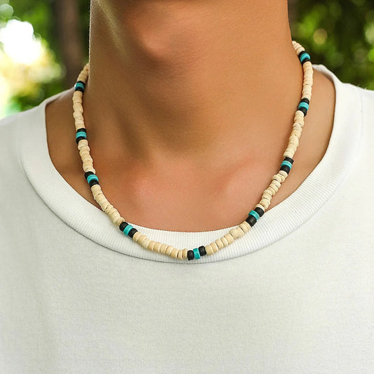 Men's Mali Necklace - Wooden Bead