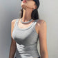 Camisole Tank Soft Top For Women Summer Outfits Tight And Sexy Tank Top Knitted Bottom Shirt And Sleeveless Top For Outerwear