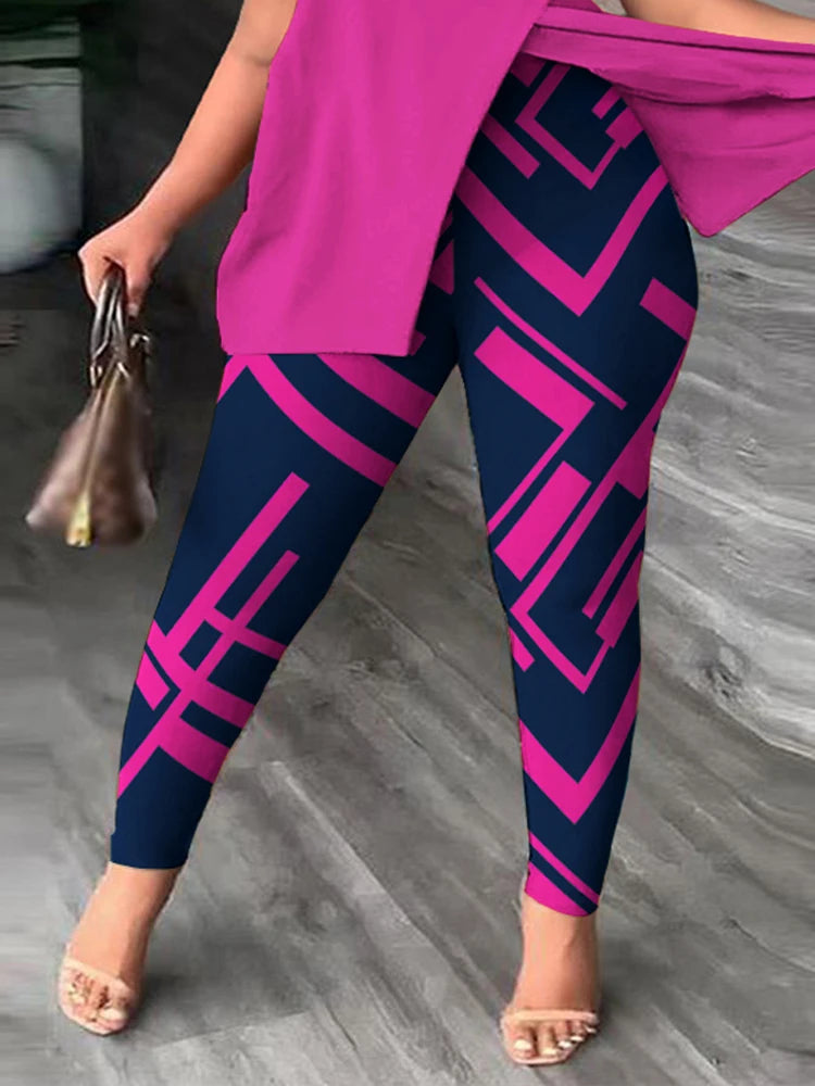 HQ Plus Size Two Piece Colorblock Set