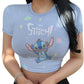 Stitch Graphic Crop Tops