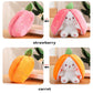 25cm Cosplay Strawberry Carrot Rabbit Plush Toy Stuffed Creative Bag into Fruit Transform Baby Cuddly Bunny Plushie Doll For Kid