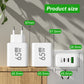 65W Lightning 3-Port Adapter - Charging Box/Plug (1 USB-A Port, 2 USB-C Ports)