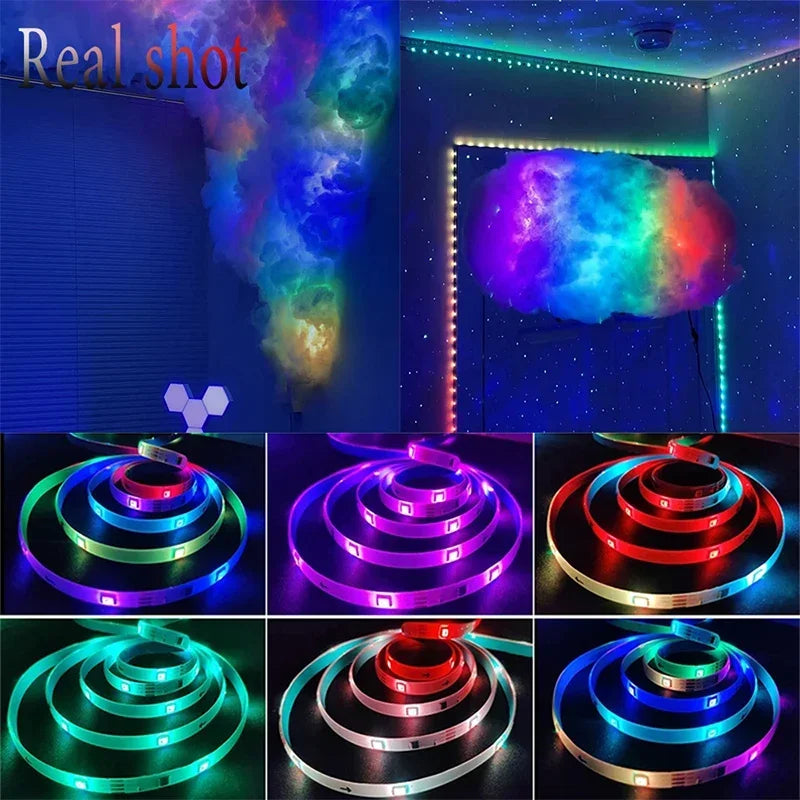 LED Strip RGB 5050 WS2812b Bluetooth App Control Chasing Effect Lights Flexible Tape Diode Ribbon TV BackLight Bedroom Decorate