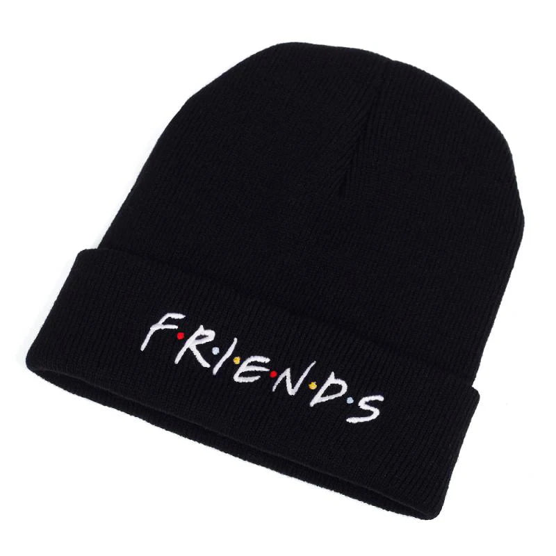 Unisex FRIEND Letter Embroidery Beanies Autumn Winter Warm Hat Hip Cap Beanie Hat Caps for Women Men